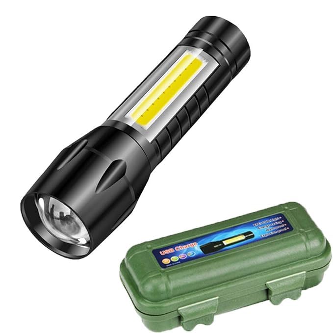 VYNEX Portable COB LED Tactical Flashlight with Storage Case – Multi-Purpose Torch for Camping, Hiking, Cycling, Emergency, Outdoor Survival and Everyday Carry-image-9