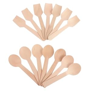 NIYANGLE 200 Stück Einweg Holzlöffel Set