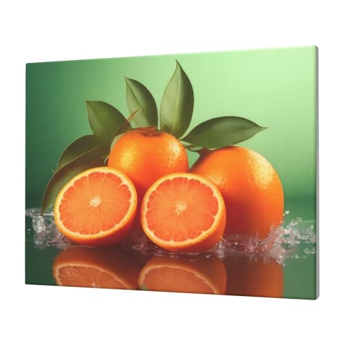 Peinture murale orange juteuse réveiller mur blanc 30x40