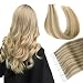 ABH AmazingBeauty Hair 50g 20pcs Sun kissed Highlight Hair Tape in Extensions Real Remy Human Hair Skin Weft, Invisible, Ash Brown with Platinum Blonde Highlights P8-60, 20 Inches