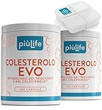 Colesterolo EVO 240 Capsule PiùLife Con Berberina, Monacolina K Da Riso Rosso Fermentato, Fieno Greco, Astaxantina, Policosanoli, Coenzima Q10, B1, Integratore Cuore Per Benessere Cardiovascolare