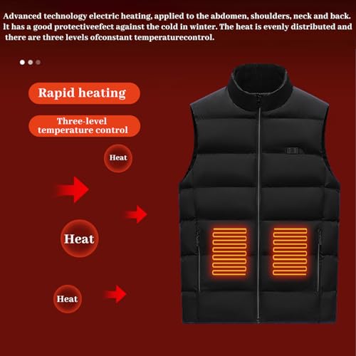 Men's Womens Heated Vest Quilted Windproof Thermal Jackets Lightweight Zip Up Stand Collar Waistcoat Casual Warm Coat4