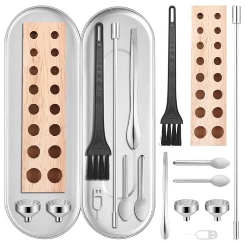 10 Pcs Capsules Filling Machine Tray Kit for Empty Gel Size #000 to #5 -Powder Tamper-Lab Scoops-Micro Funnels-Capsule Holder Maker Tools for Home & Lab Supplies