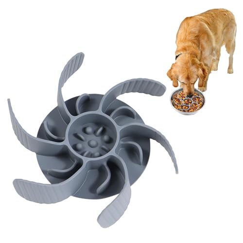 Anti Schling Einsatz für Napf, Anti Schling Napf Hund Silikon, Slow Feeder Hundenapf Einfügung, Antischlingnapf Hunde, Verlangsamt die Fressgeschwindigkeit Ihres Hundes, Grau (Ohne Hundenapf)