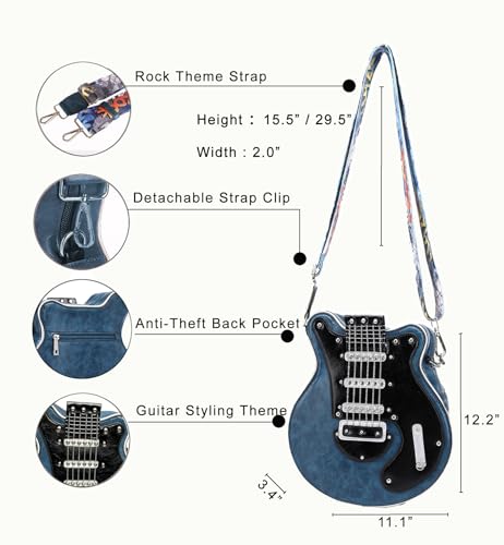 Guitar Purse Music Trendy Crossbody Shoulder Bag for Women and Men4