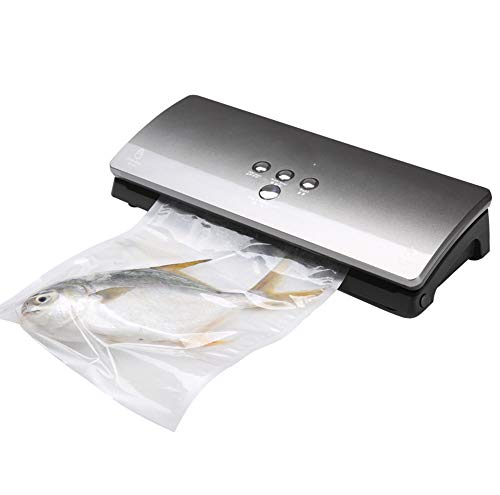 Preisvergleich Produktbild GJH Automatische Vakuumiergerät, mit multifunktionalem Vakuumluft-Dichtungssystem einschließlich 10er-Versiegelungsbeuteln für die Konservierung von Lebensmitteln,Silver