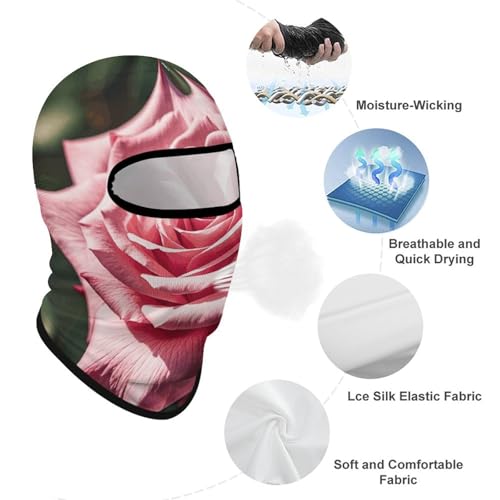 Balaclava para hombre, máscara de esquí para mujer con diseño de rosas, cubre rostro completo para ciclismo miniatura 3