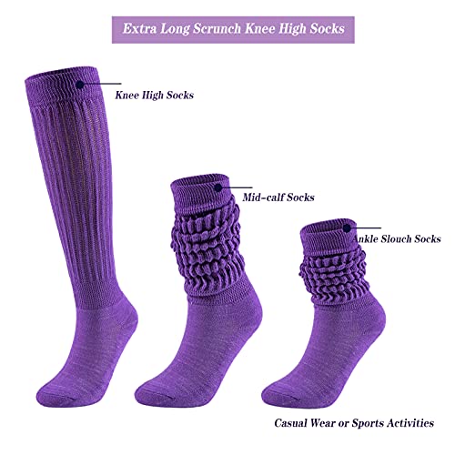 Ultrafun Women Slouch Socks Soft Extra Long Knit Scrunch Socks Knee High Boot Socks Size 9 To 11 (5Pairs-Multicolor 1) #TOP2