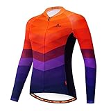 TELEYI Maillot de ciclismo de manga larga para mujer, chaqueta de ciclismo de secado rápido, transpirable, ropa de bicicleta de montaña