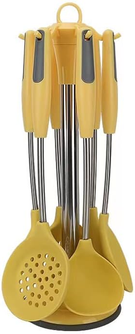 Miniatura 6 de Juego de utensilios de cocina de silicona, 15 piezas de utensilios de cocina de silicona de acero inoxidable, utensilios de cocina para utensilios