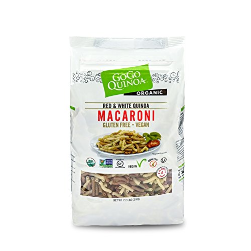 GoGo Quinoa Organic Premium Quality Vegan Red and White Macaroni Pasta, Non-GMO Project Verified & Kosher Certified 8.8 Lbs