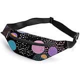 Matériau de haute qualité : le sac banane pour homme avec cercles bleus et noirs est fabriqué en polyester, il est solide, résistant à l'usure et robuste. La fermeture éclair en métal glisse facilement sans vous soucier du problème des dents coincées, ce qui est pratique pour prendre et mettre rapidement des articles.