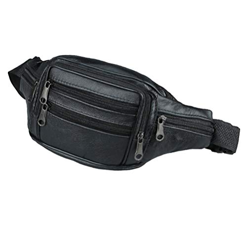 GALPADA Pochete de couro, pochete masculina de couro, pochete para cinto de couro, Preto, Size 1, Te