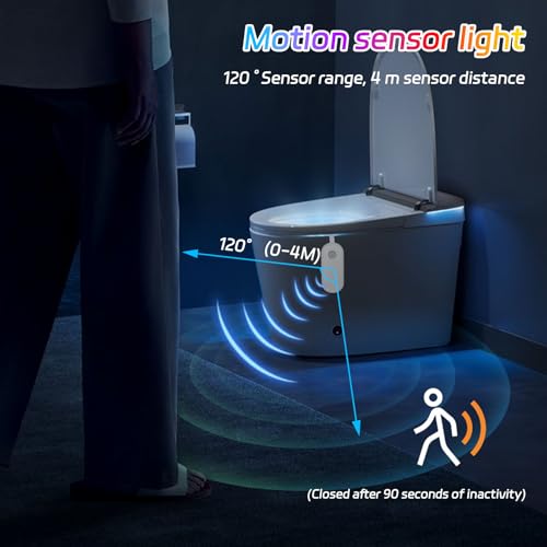 Lhdfyqt Toilette Licht WC-Nachtlicht, Toilettenschüssel Licht, Motion Sensor WC-Nachtlicht, Bewegungsmelder Toilettenlicht, 8 Farbverläufe, für Badezimmer Waschraum Toilettenbeleuchtung (2)