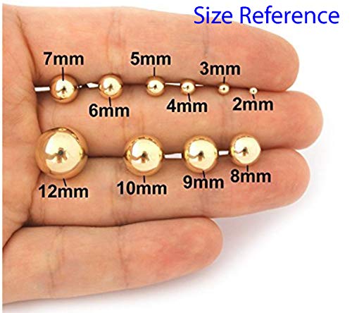 20pcs Hypoallergenic Earring Posts Stud Earrings 5mm Ball Post with Loops Earnut Backs Gold Plated Brass for Jewelry Making CF218-4