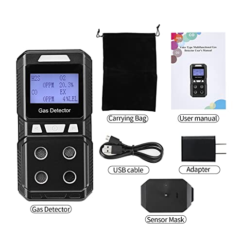 Seesii-Portable-4-Gas-Detector-Rechargeable-Multi-Gas-Monitor-Air-Quality-Tester-Analyzer-High-Precision-Sound-Light-Vibration-Alarm-Backlight-LCD-Display-EX-O2-H2S-CO-4-in-1-Gas-Meter-LEL-PPM