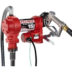 Fill-Rite FR1210H 12V 15 GPM Fuel Transfer Pump with Discharge Hose & Manual Nozzle | Gasoline, Diesel, Kerosene, Ethanol & Methanol Blends & Biodiesel