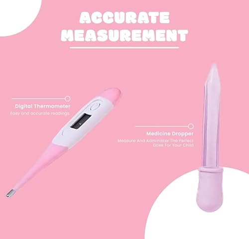 Miniatura 3 de Kit de cuidado de la salud de 10 piezas para recién nacidos y niños pequeños (rosa), ideal para viajes y uso doméstico