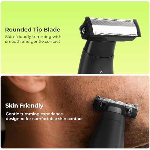 Image of Zebronics Shaver-S Beard Trimmer, Corded & Cordless Use, Upto 140min Runtime, Stainless Steel Blades, Built-in battery, 4 Guide Combs, IPX7 Waterproof, Type-C, LED Indicator, Skin Friendly (Black)