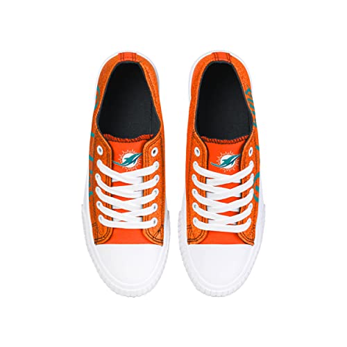 Image of FOCO Womens NFL Team Logo Ladies Fashion Color Glitter Low Top Canvas Sneakers Shoes