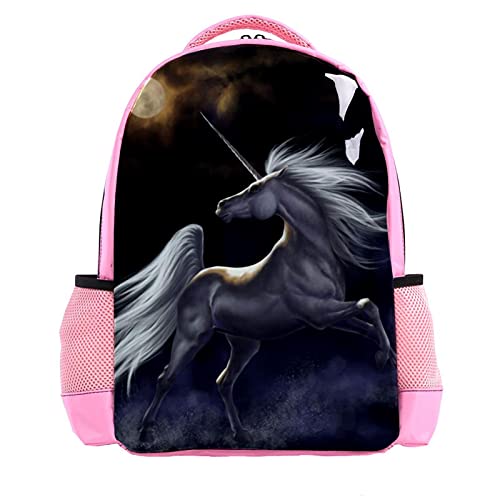 Sac à dos d'écolier imprimé licorne bleu multicolore pour garçons