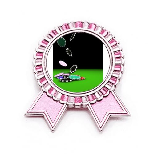 Broche rose Chips Disattered Gambling, l'accessoire métal parfait pour vos soirées branchées