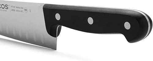 Miniatura 4 de Arcos Cuchillo de chef Granton de acero inoxidable de 8 pulgadas. Cuchillo de cocina para cortar y pelar alimentos pequeños. Mango ergonómico de