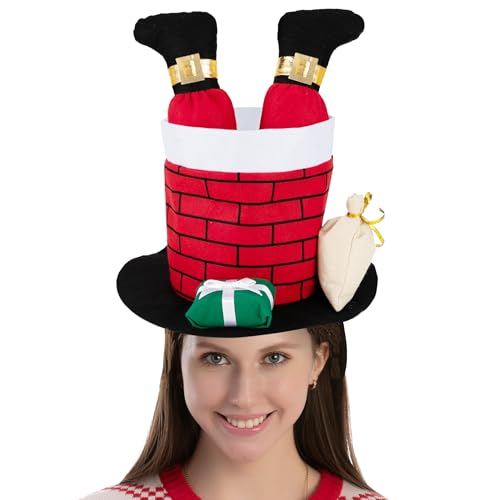 JOYIN Christmas Chimney Santa Hat for Funny and Festive Christmas Party Hat Dress Up Celebrations, Christmas Decorations, Costume Accessories