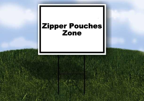 Zipper Pouches Zone Black White Frame 1 Double Sided 18x24 in Yard Road Sign w/stand