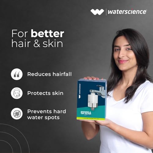 Image of WaterScience CLEO Shower and Tap Filter for Hard Water | Hard Water Filter with Metal Adaptors