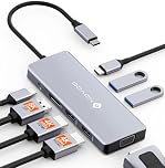 USB C Docking Station Quad Display, 8 in 1 Laptop Docking Station Dual Monitor, Single 8K@30Hz DP, Dual 4K@60Hz HDMI, VGA, 3 USB Ports, 100W PD, USB C Hub Dock for Dell, HP, Lenovo, ASUS Laptops