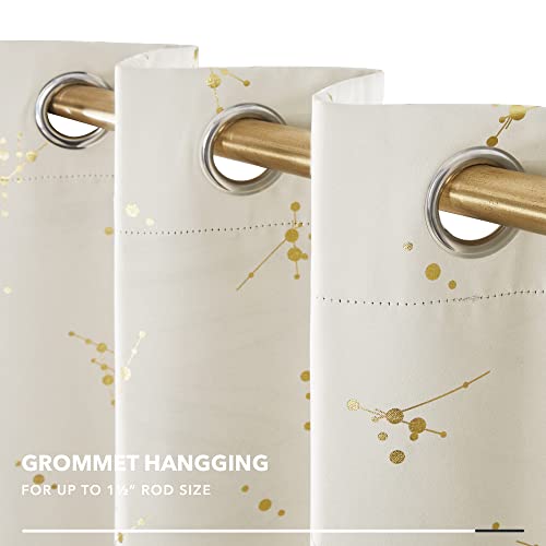 Deconovo Blackout Curtains For Living Room, Curtains 84 Inches Long, Set Of 2 - Constellation Pattern Foil Printed Curtain, Light Blocking Curtains (Beige, 42 X 84 Inch, 2 Panels) #TOP4