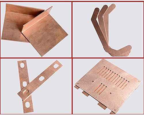 Bopaodao C110 Copper Sheet 99.9% Pure Copper Conductive, Thermal, and Corrosion Resistant Sheet Metal Plate, for Electrical and Thermal Conductivity Equipment, T 1mm x W 200mm x L 200mm, 1Pcs