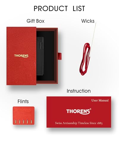 Encendedor de bolsillo THORENS Slim rectangular de latón negro miniatura 5