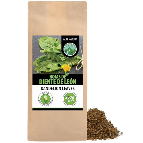 Alpi Nature Diente de Leon Infusión 250g, Hojas de Diente de León Secas y Cortadas, Té Suelto