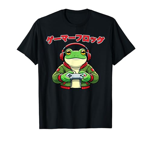 Japanese Gamer Frog Art Men Women Boys Funny Vintage Gaming T�V���c