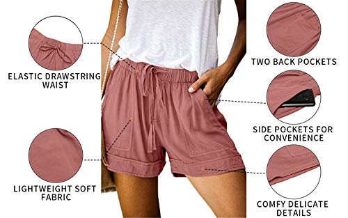 Image of KISSMODA Womens Summer Shorts Leopard /Camo /Solid /Floral Print Elastic Waist Pocketed Casual Pants