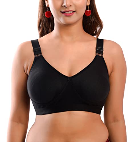 Image of Viral Girl Women's Wire-Free Cotton Hosiery Bra | Non-Padded, Full Coverage, Adjustable Straps | Soft Comfortable Innerwear with Hook & Eye Closure for Everyday Use