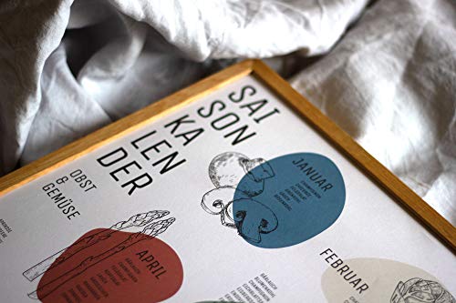 Saisonkalender für Obst, Gemüse und Salat im DIN A2 Format