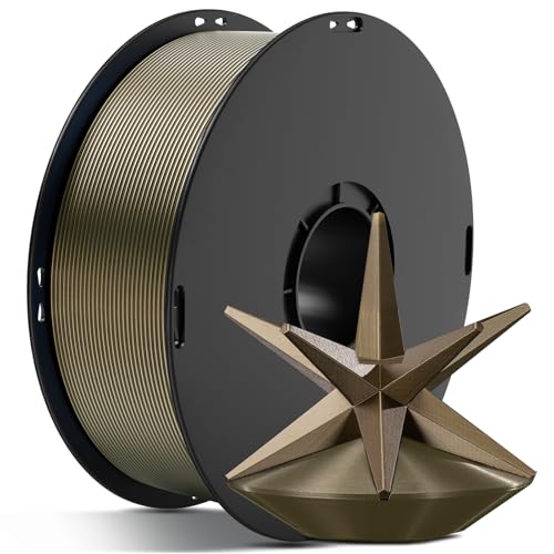 Image of ANYCUBIC Silk Filament, Metal-Like PLA Shiny Clog-Free 3D Printer Filament Metallic PLA 1.75mm Dimensional Accuracy + /- 0.02mm, 1KG Spool (2.2 lbs), Metal Champaign