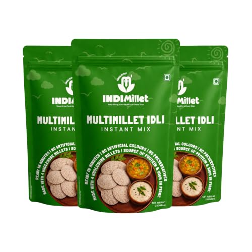 Image of IndiMillet Multimillet Idli Mix | Made with Millets | High Fibre | Instant Idli Mix | Pack of 3 (200g each)