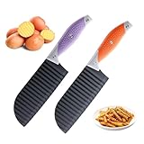 2 PCS Crinkle Cutter Knife, JJOO Stainless Steel Crinkle...