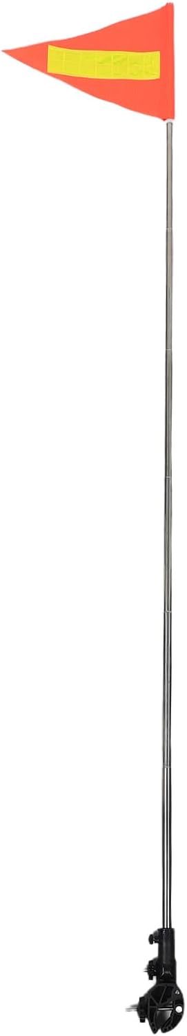 Garneck Orange Reflective Safety Flag with Adjustable Telescopic Pole for Bike Trailers Wheelchairs Strollers and Golf Carts Weatherproof Visibility Banner for Accident Prevention