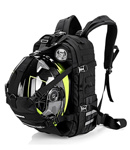 Hutigertech Helmet Backpack for Motorcycle Cycling Large Capacity Waterproof Helmet Holder Helmet Storage Bag Hiking Backpack