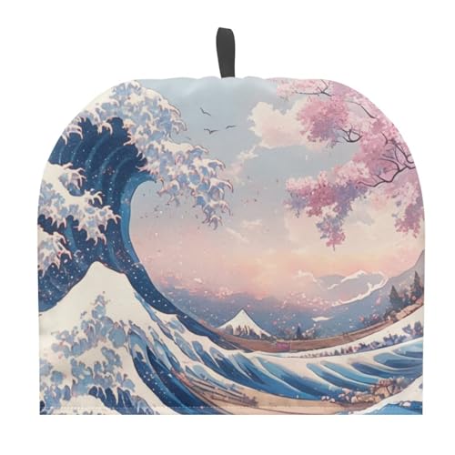 Nxidvxne Tea Cozy for Teapot Insulated 3D Printed Ukiyo-e Painting The Great Wave Off Kanagawa Pattern Tea Pot Lightweight Cozy Kettle Cover Dust Cover for Teapot, Kettle or French Press Multicolor