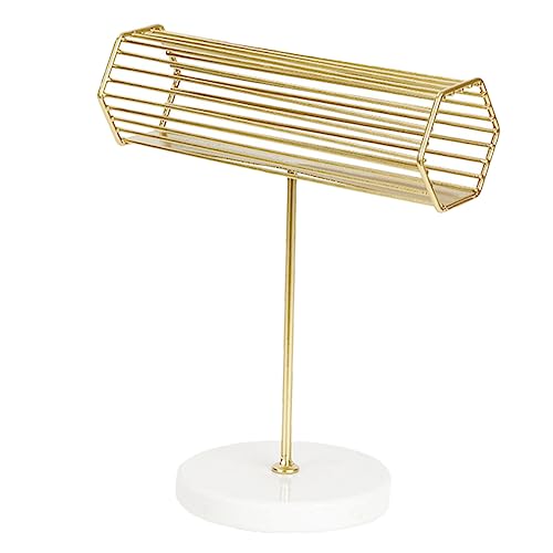 Unomor Metal Jewelry Display Stand with Marble Base Elegant Watch and Bracelet Organizer for Desktop Hair Tie and Bangle Holder and Space Saving Design for Home Use