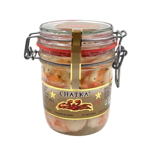 Chatka Pinzas de Cangrejo Real Rojo, 185g, Conserva en Cristal, 1 Unidad
