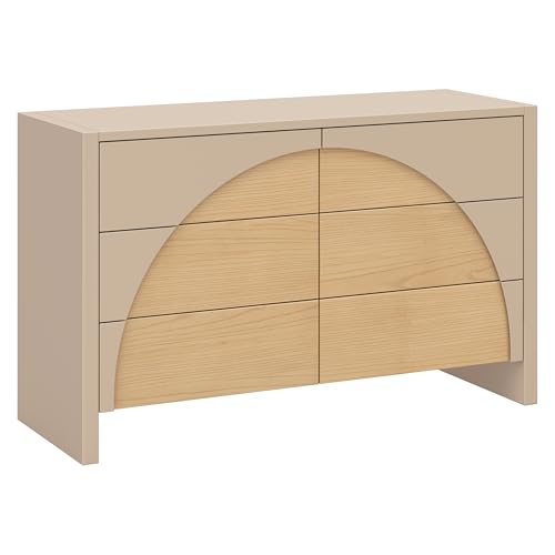Babyletto Moab 6-Drawer Assembled Dresser in Taupe and Ash, GREENGUARD Gold Certified, FSC Certitfied