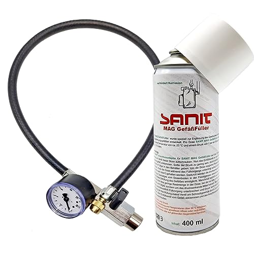 MAG Gefäßfüller 400 ml mit Korrosionschutz inkl. Druckflaschen Adapter für Ausdehnungsgefäße