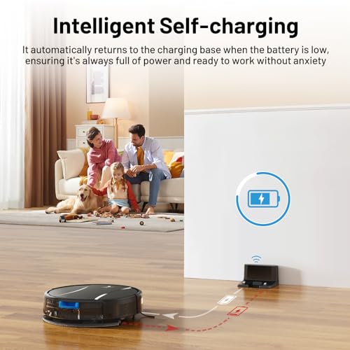 Tipdiy Robot Vacuum and Mop Combo,4200Pa Powerful Robotic Vacuum Cleaner with Self-Charging, Home Automatic Robot Aspiradora for Hard Floor, Low Carpet, Pet Hair, App&Voice&Remote Smart Control - Image 5